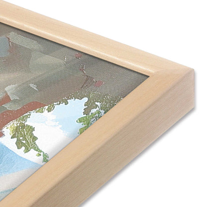 [Color:Raw Maple],[shape:square] Picture of art in a Raw Maple frame of the corner