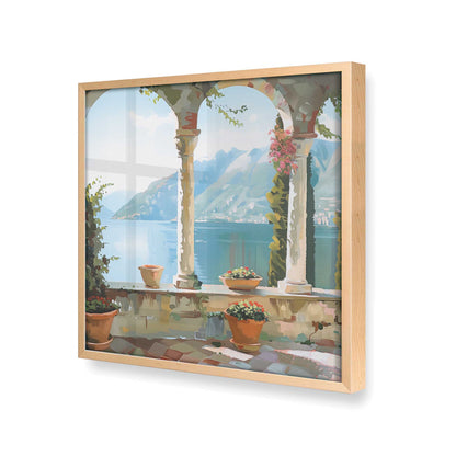 [Color:Raw Maple],[shape:square] Picture of art in a Raw Maple frame at an angle