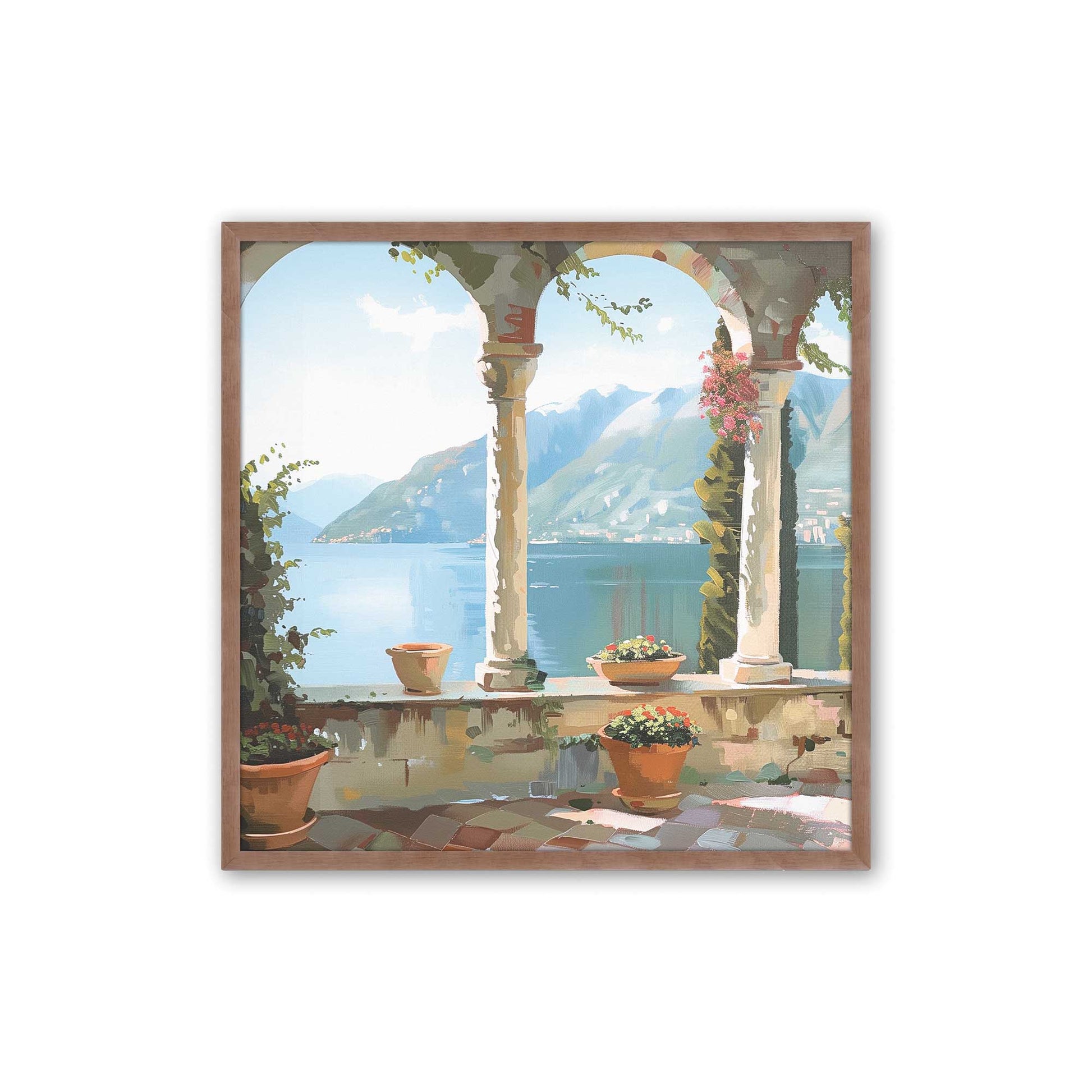 [Color:Powder Rose],[shape:square] Picture of art in a Powder Rose frame