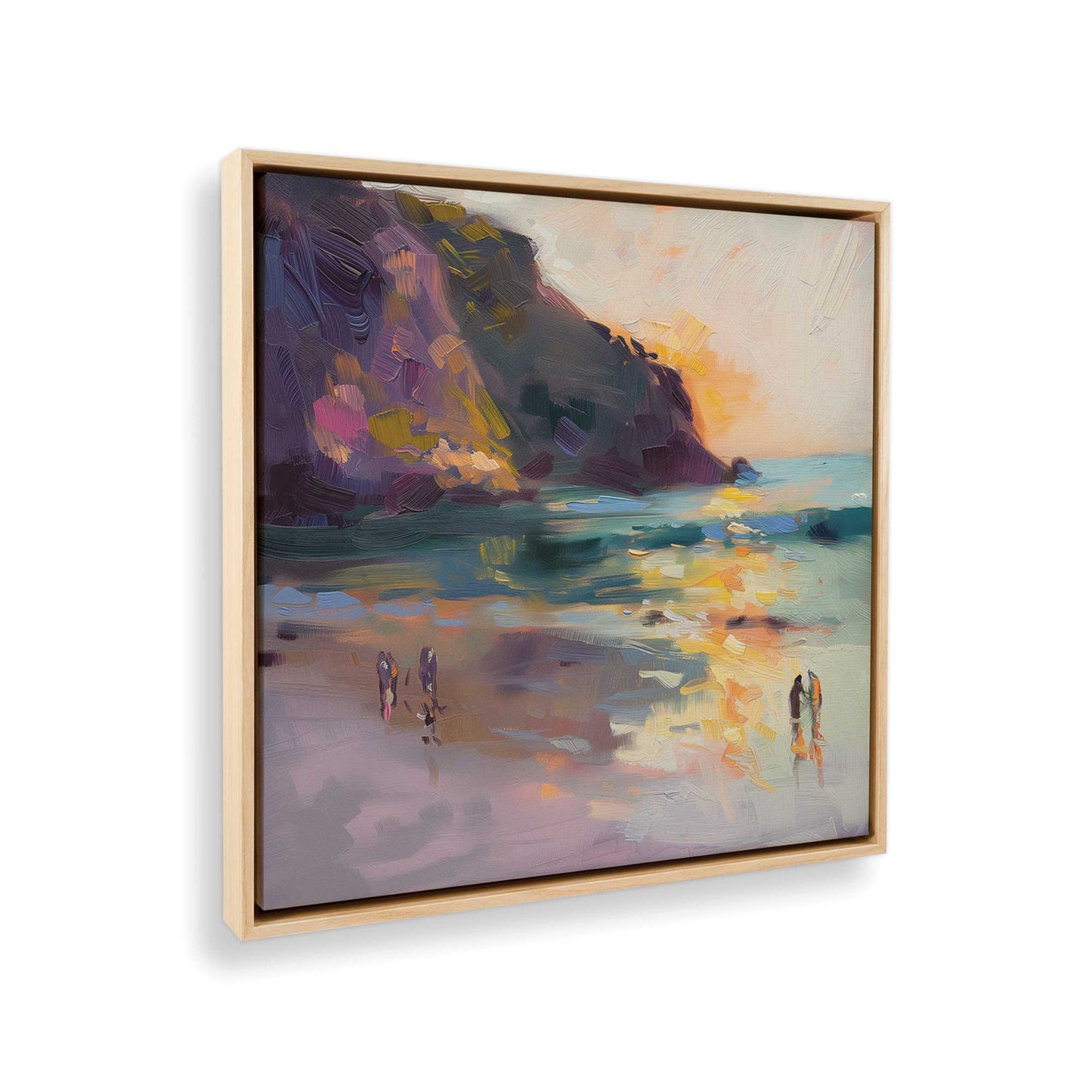 [Color:American Maple], Picture of art in a American Maple frame at an angle