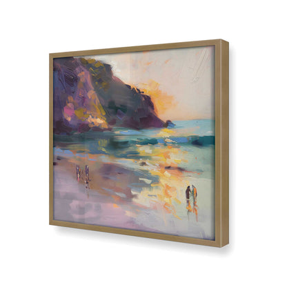 [Color:Brushed Gold], Picture of art in a Brushed Gold frame at an angle