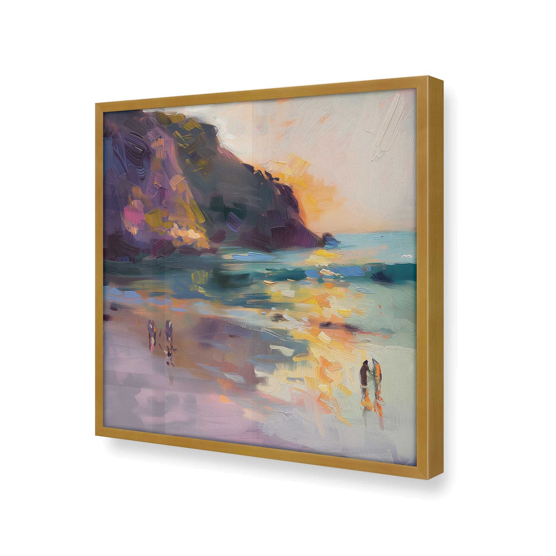 [Color:Polished Gold], Picture of art in a Polished Gold frame at an angle