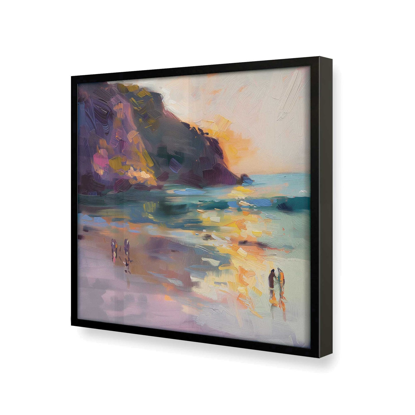 [Color:Satin Black], Picture of art in a Satin Black frame at an angle