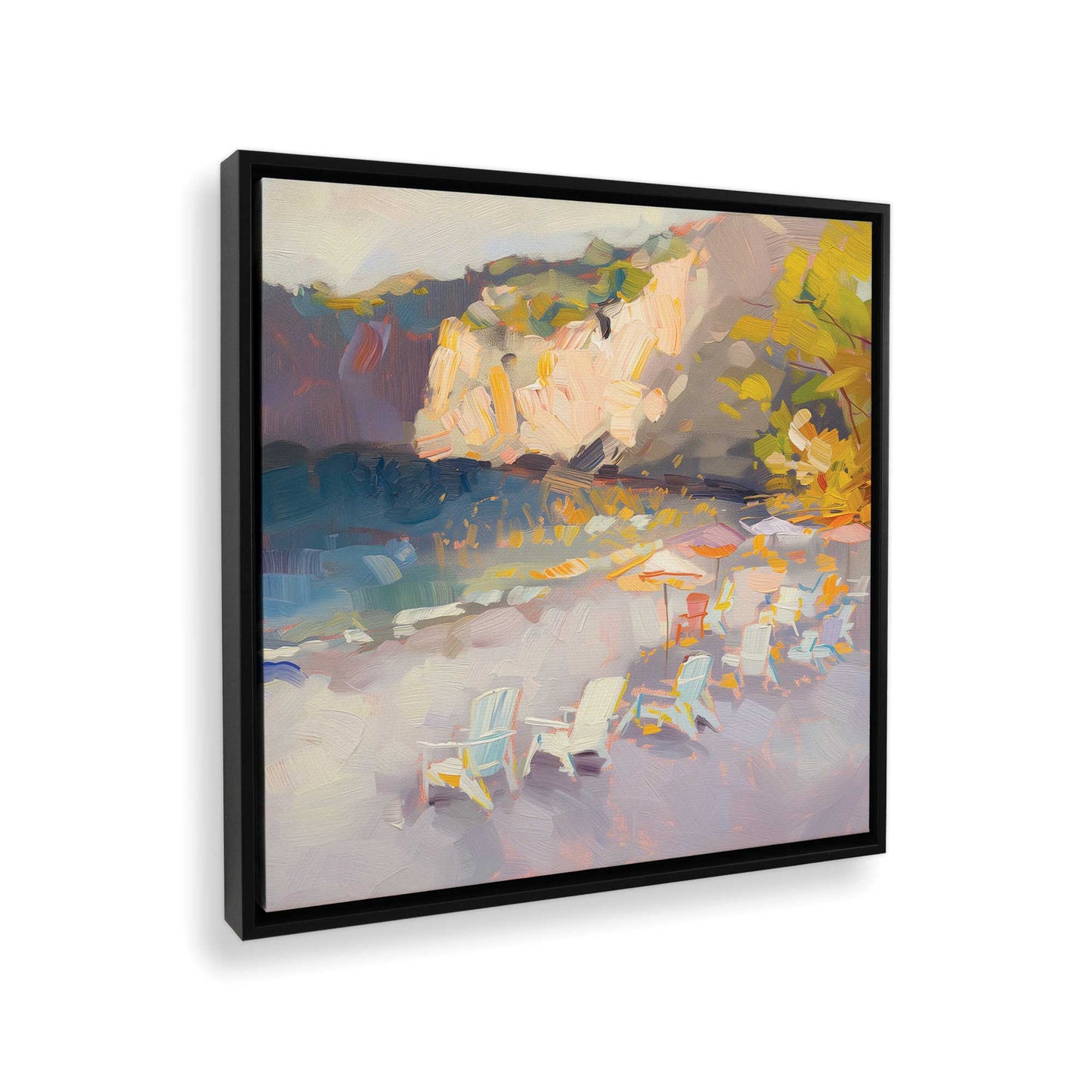 [Color:Satin Black], Picture of art in a Satin Black frame at an angle