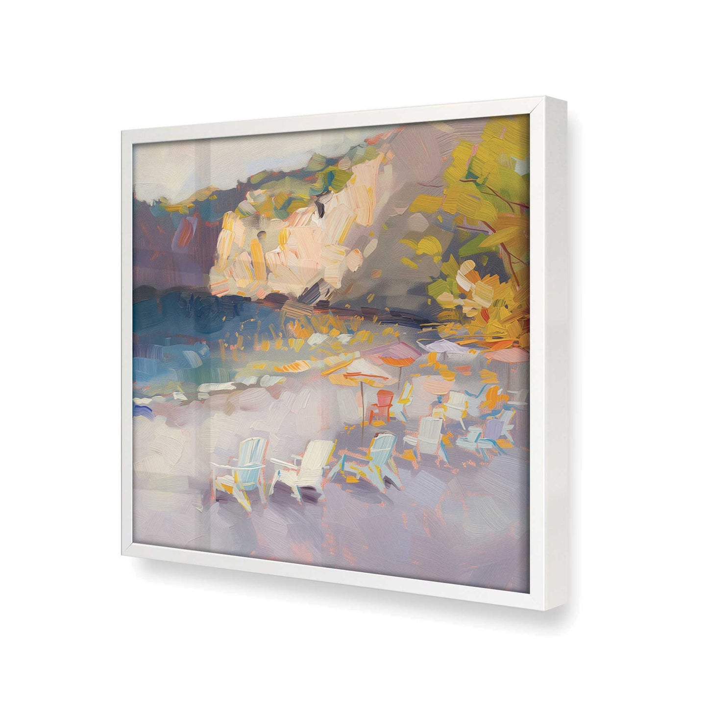 [Color:Opaque White], Picture of art in a Opaque White frame at an angle