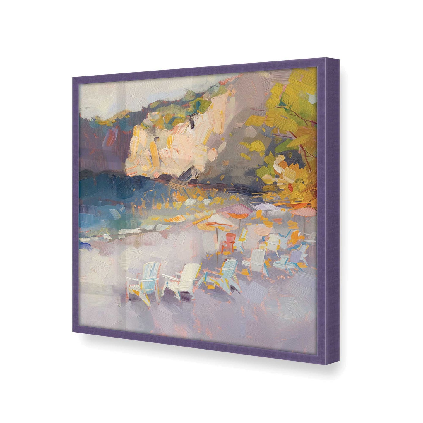 [Color:Purple Iris], Picture of art in a Purple Iris frame at an angle