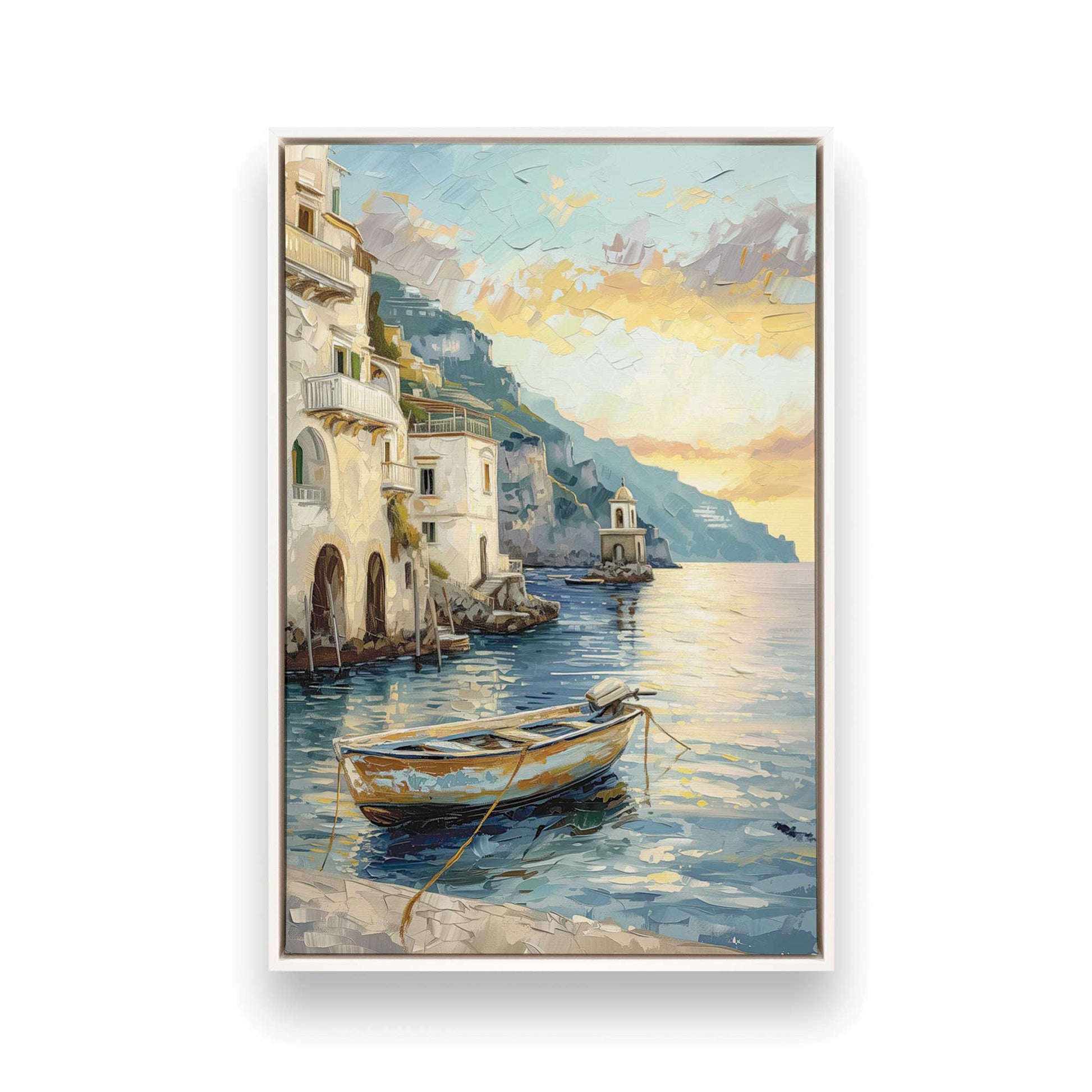 [Color:Opaque White], Picture of art in a White frame