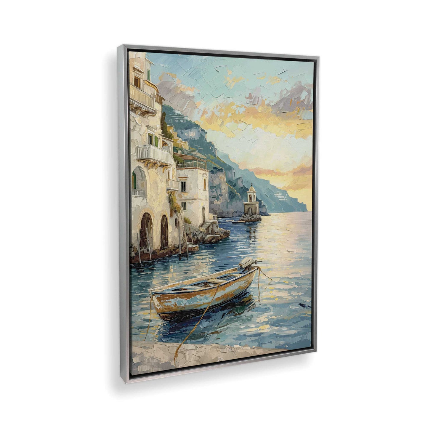 [Color:Polished Chrome], Picture of art in a Polished Chrome frame at an angle