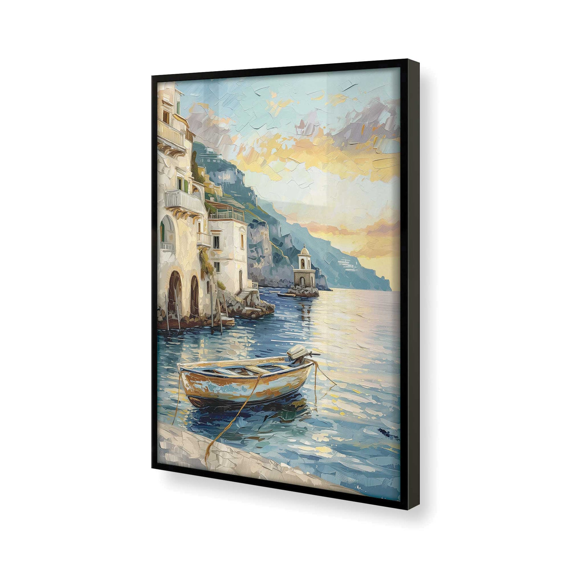 [Color:Satin Black], Picture of art in a Satin Black frame at an angle