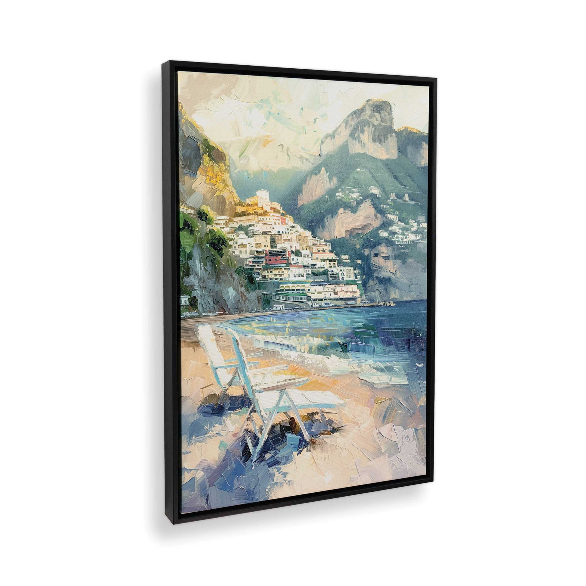 [Color:Satin Black], Picture of art in a Satin Black frame at an angle