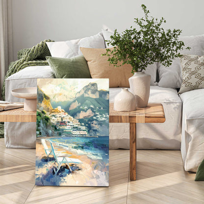 Positano Beachfront Idyll Print on Canvas