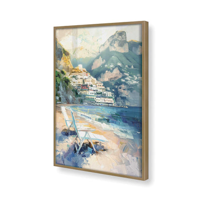 [Color:Brushed Gold], Picture of art in a Brushed Gold frame at an angle