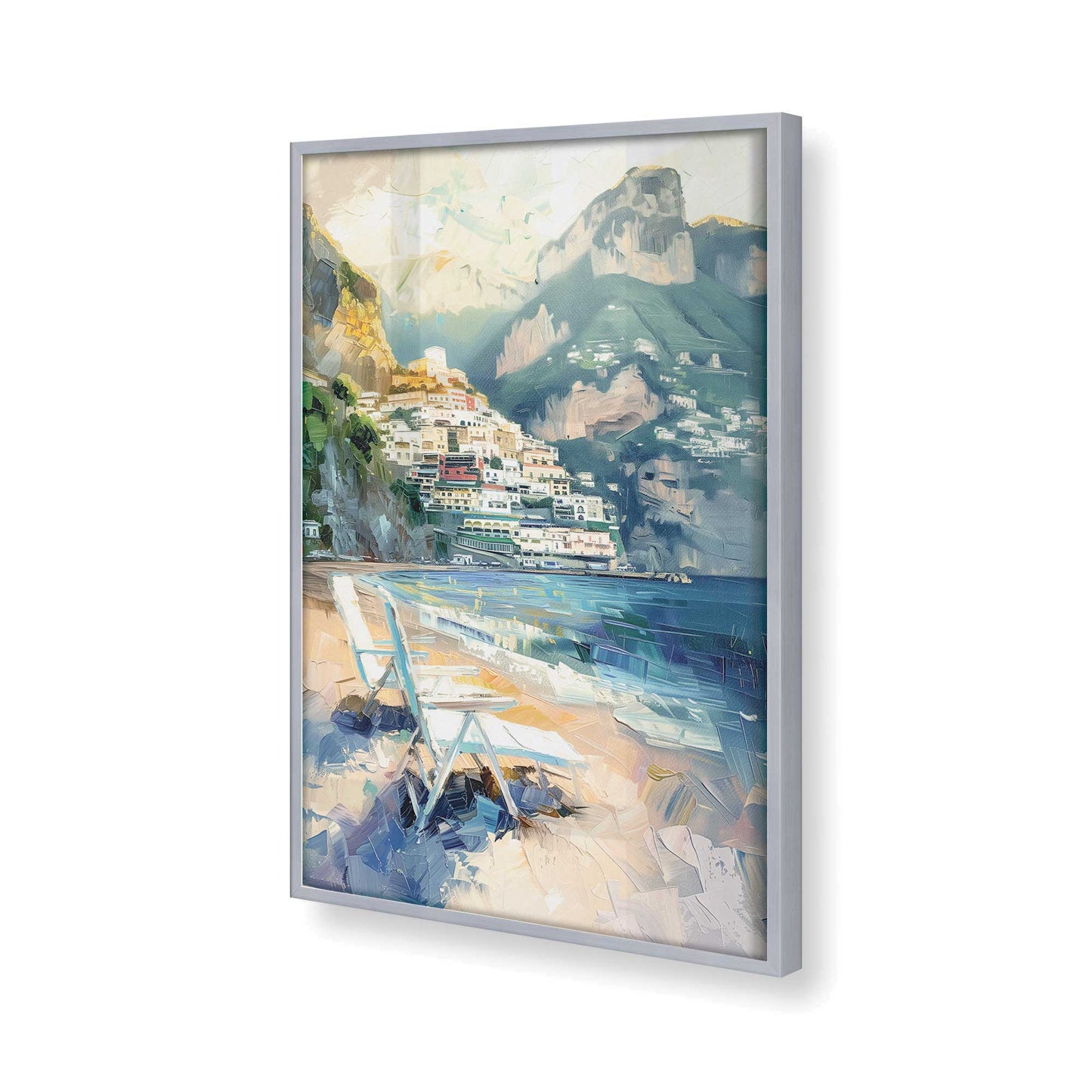 [Color:Polished Chrome], Picture of art in a Polished Chrome frame at an angle