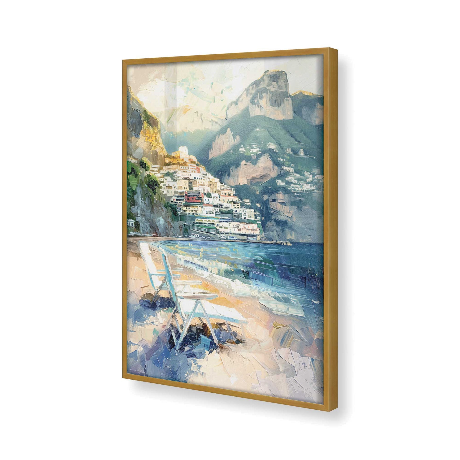 [Color:Polished Gold], Picture of art in a Polished Gold frame at an angle