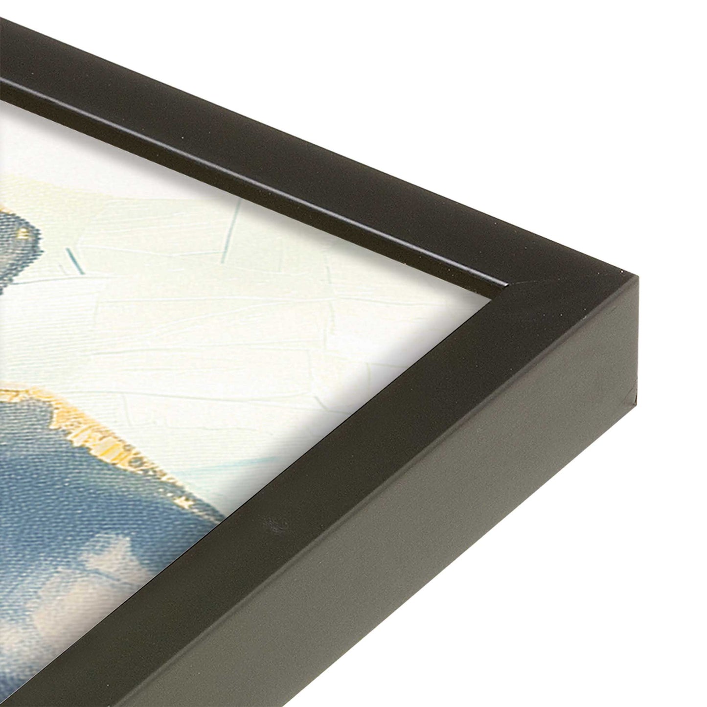 [Color:Satin Black], Picture of art in a Satin Black frame of the corner