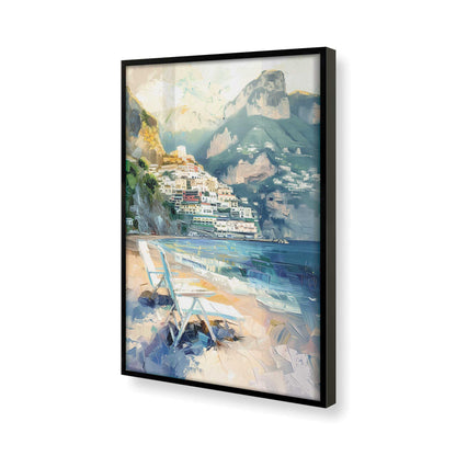 [Color:Satin Black], Picture of art in a Satin Black frame at an angle