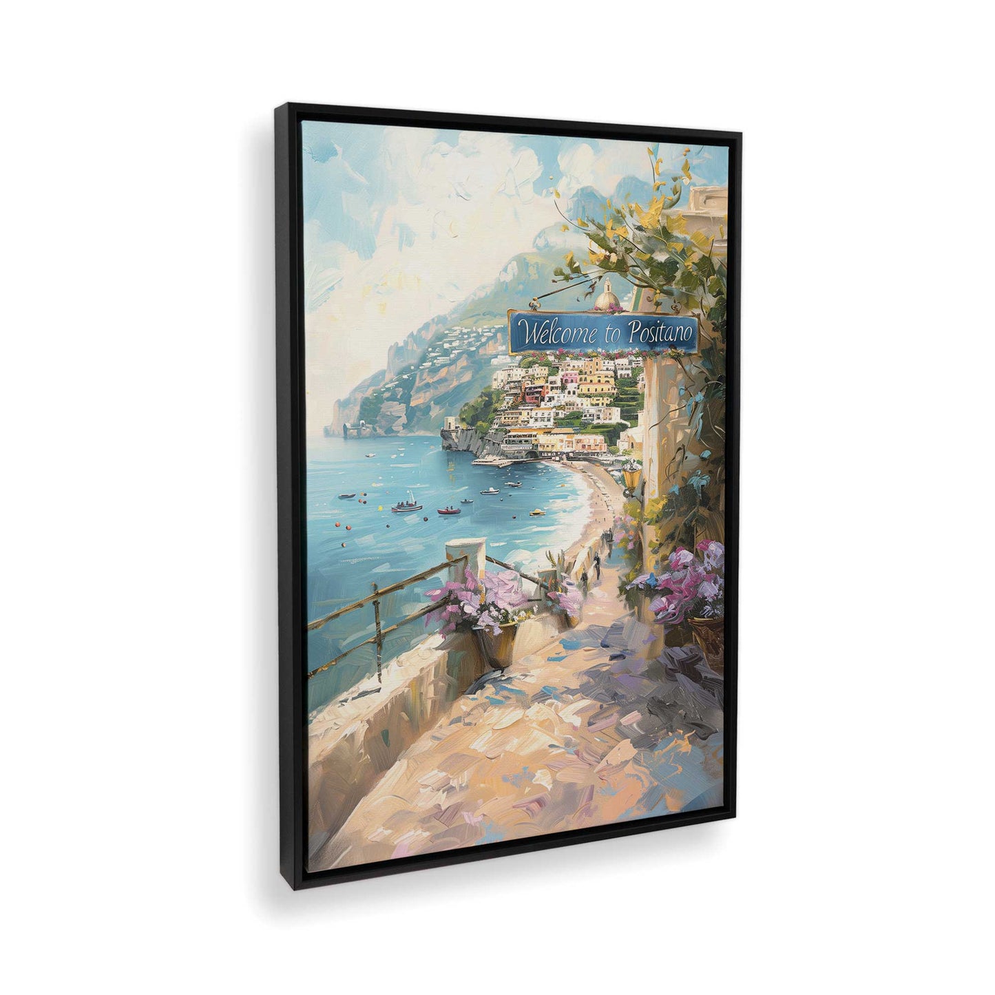 [Color:Satin Black], Picture of art in a Satin Black frame at an angle