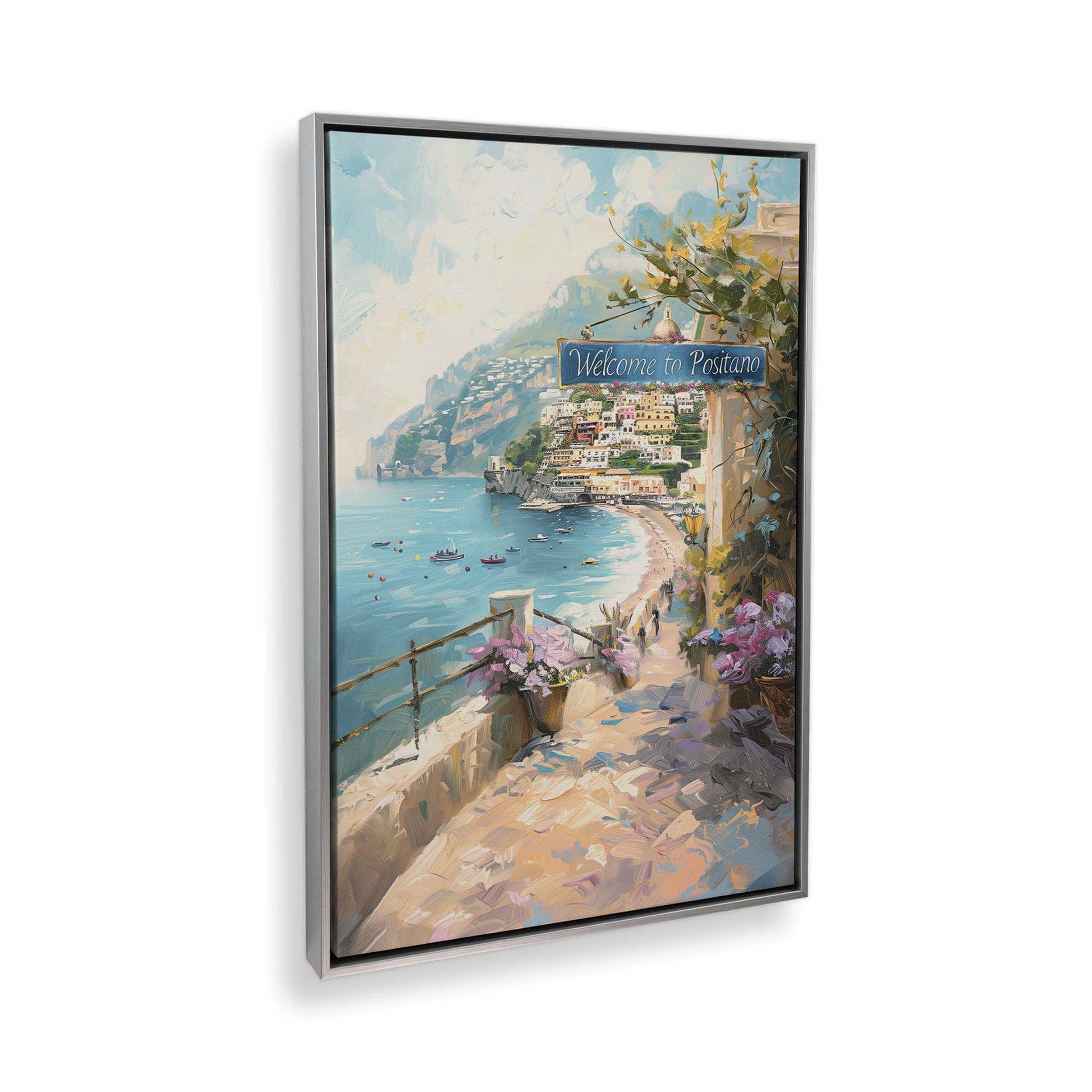 [Color:Polished Chrome], Picture of art in a Polished Chrome frame at an angle