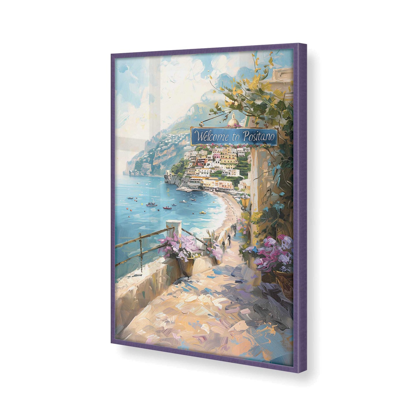 [Color:Purple Iris], Picture of art in a Purple Iris frame at an angle