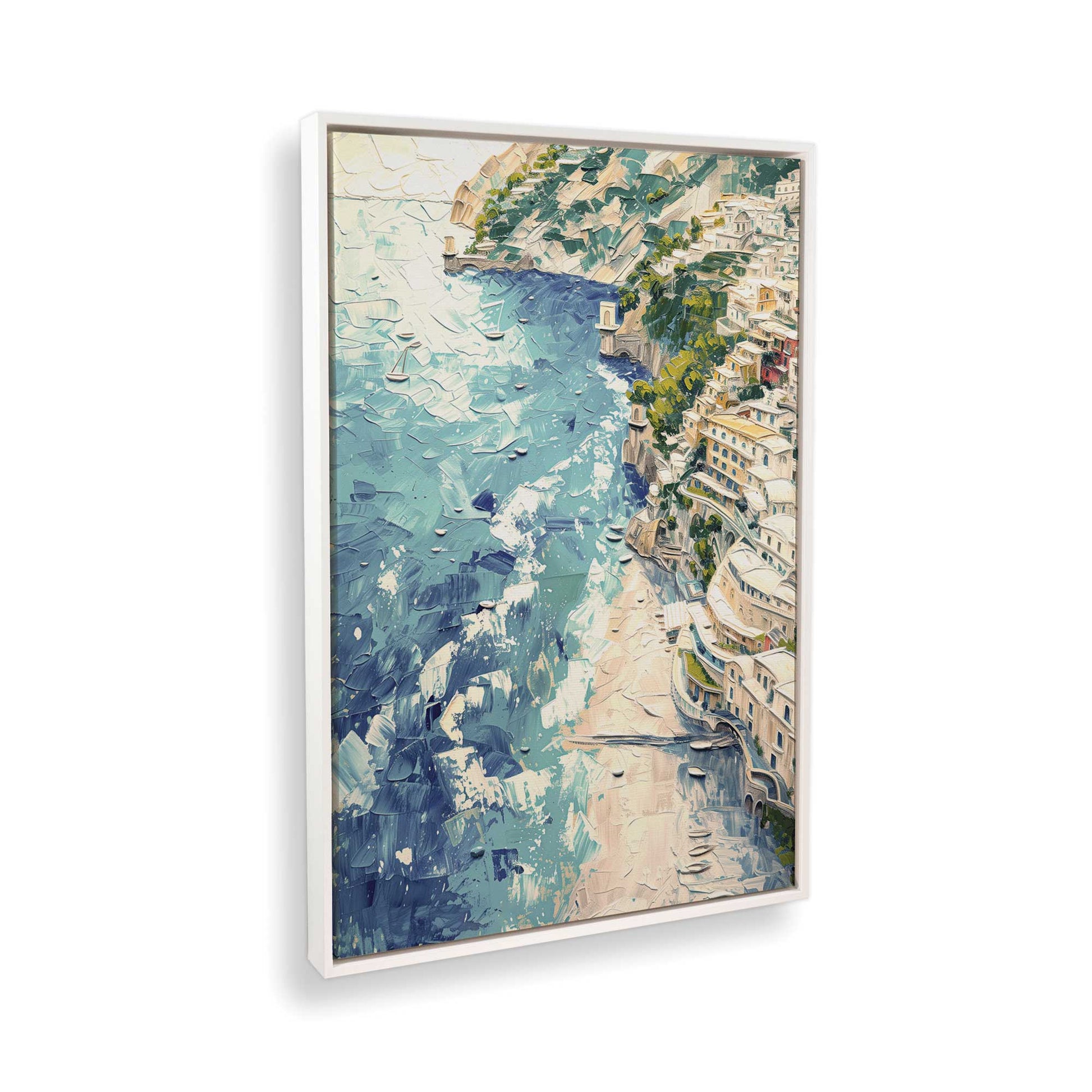 [Color:Opaque White], Picture of art in a White frame at an angle