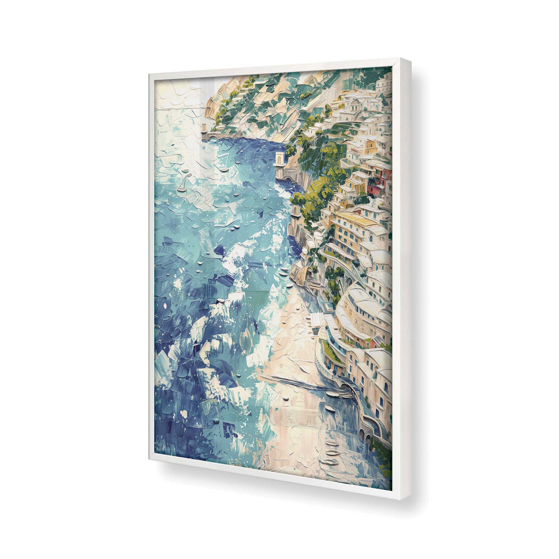 [Color:Opaque White], Picture of art in a Opaque White frame at an angle