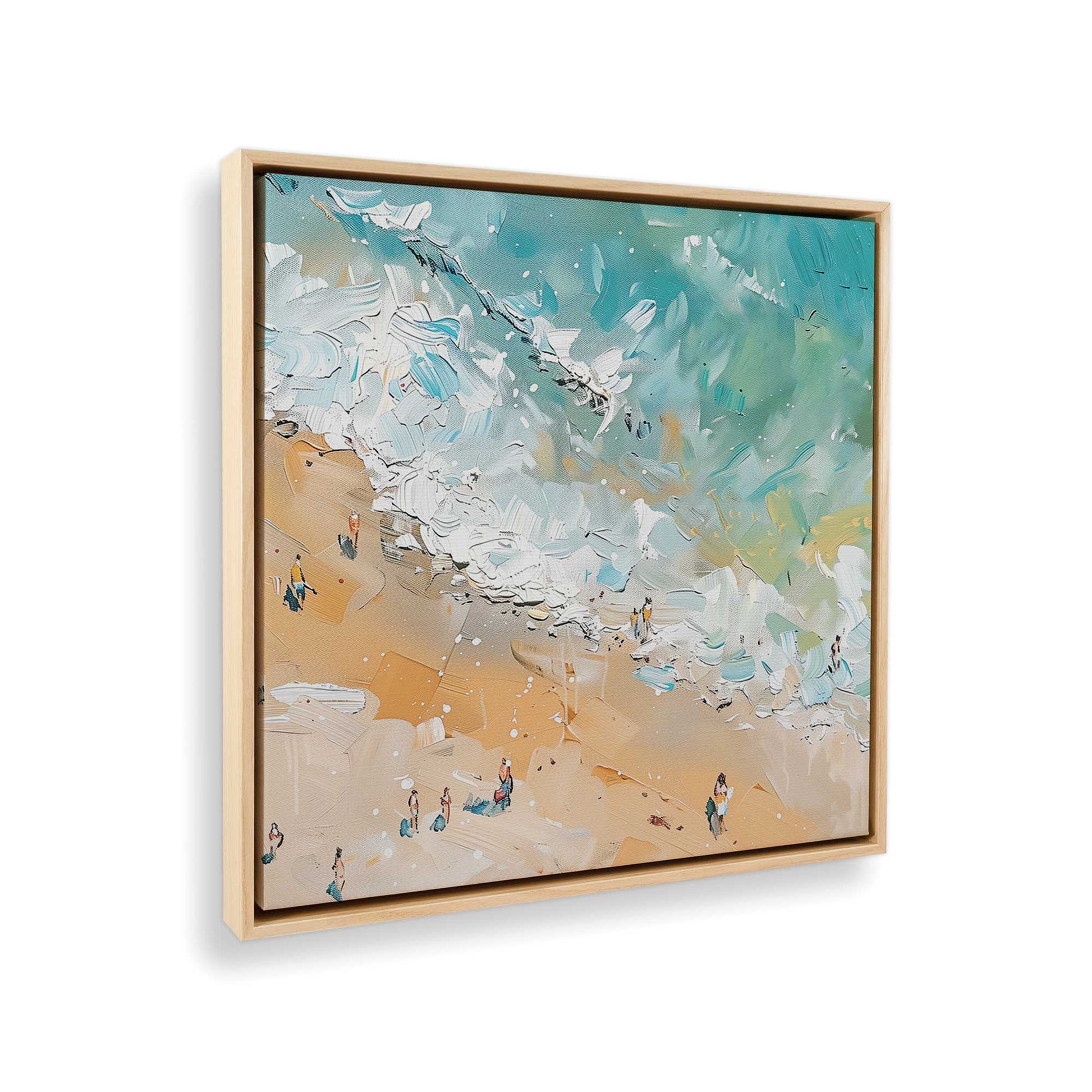 [Color:American Maple], Picture of art in a American Maple frame at an angle