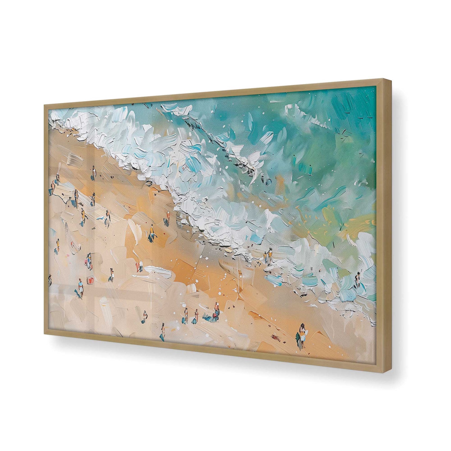 [Color:Brushed Gold], Picture of art in a Brushed Gold frame at an angle