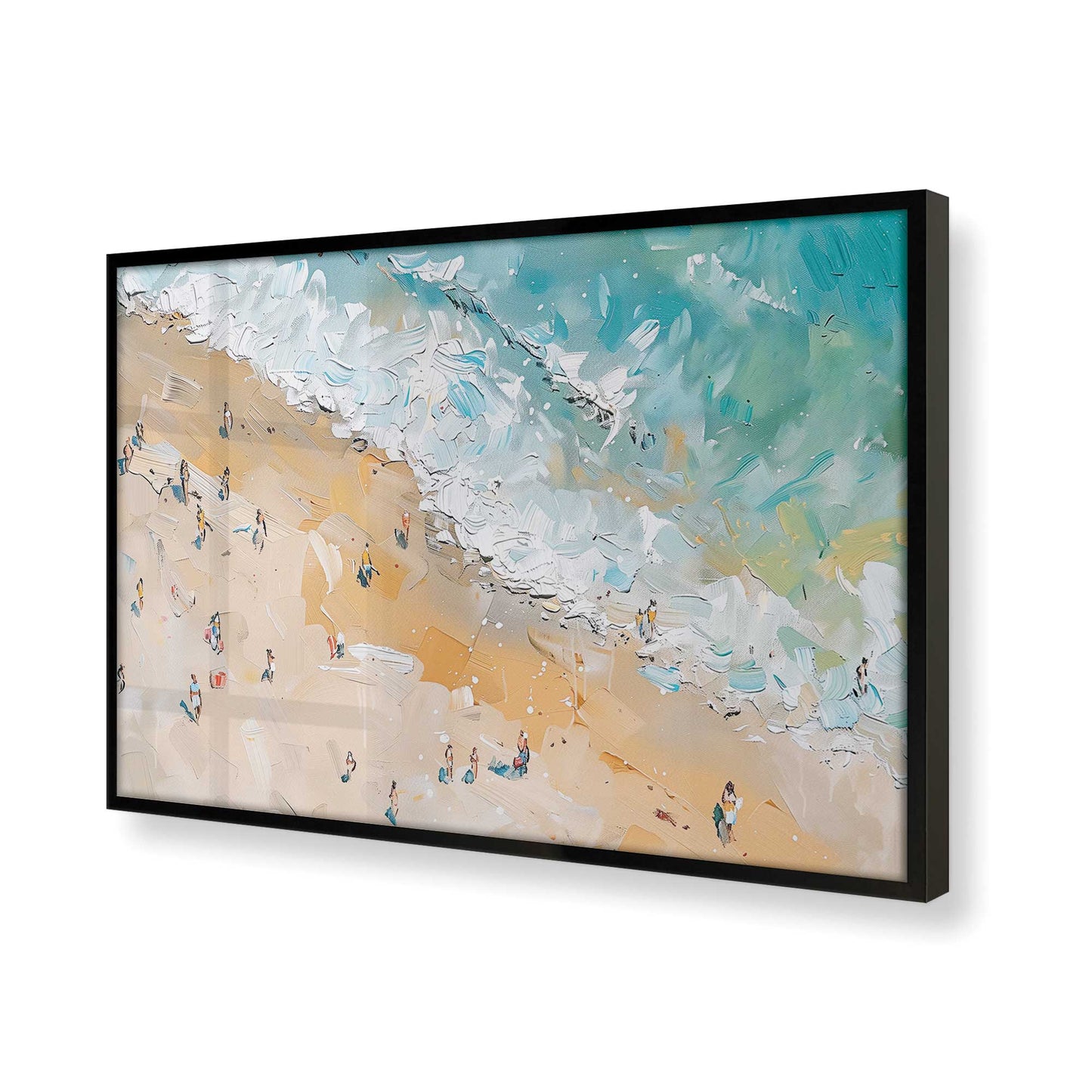 [Color:Satin Black], Picture of art in a Satin Black frame at an angle