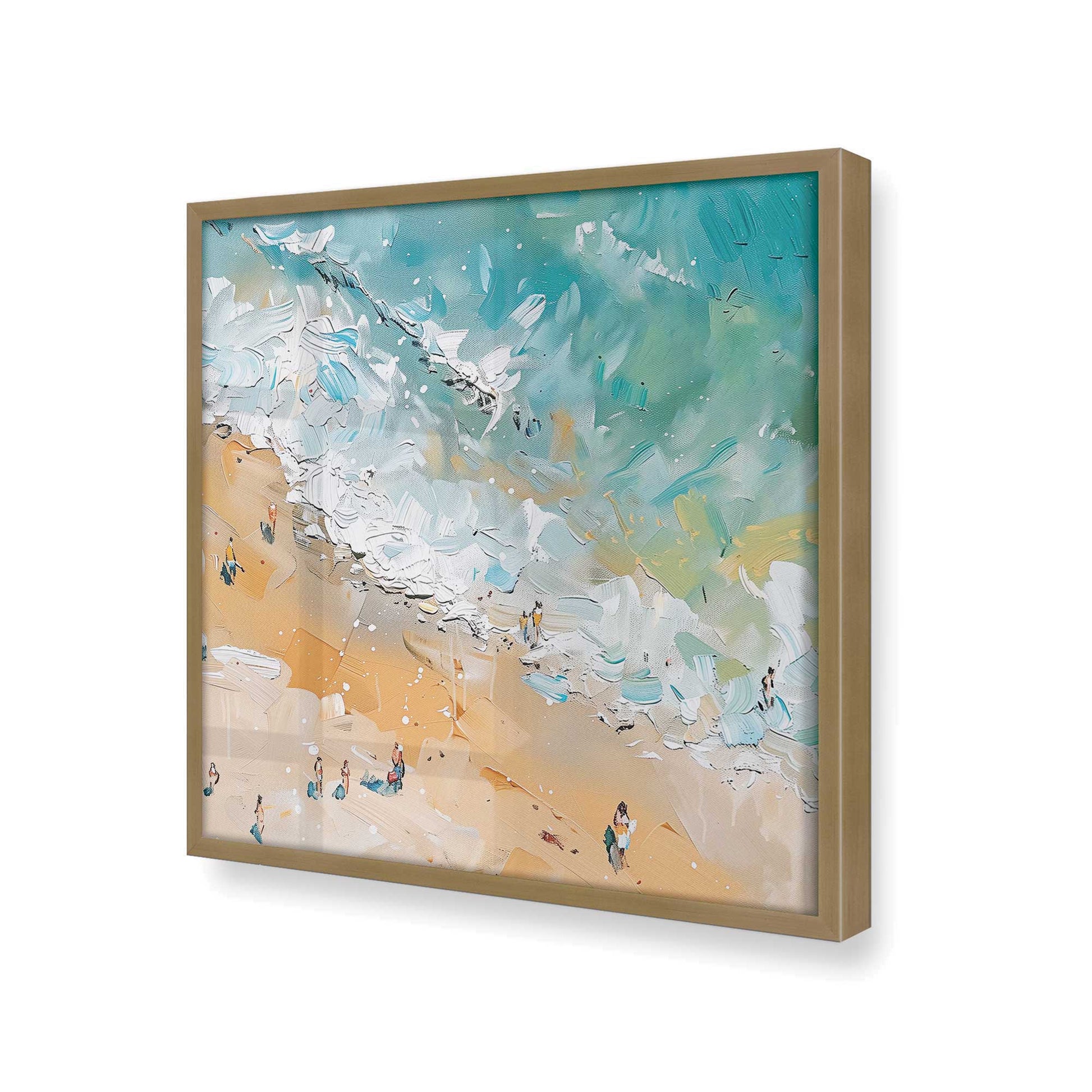 [Color:Brushed Gold], Picture of art in a Brushed Gold frame at an angle