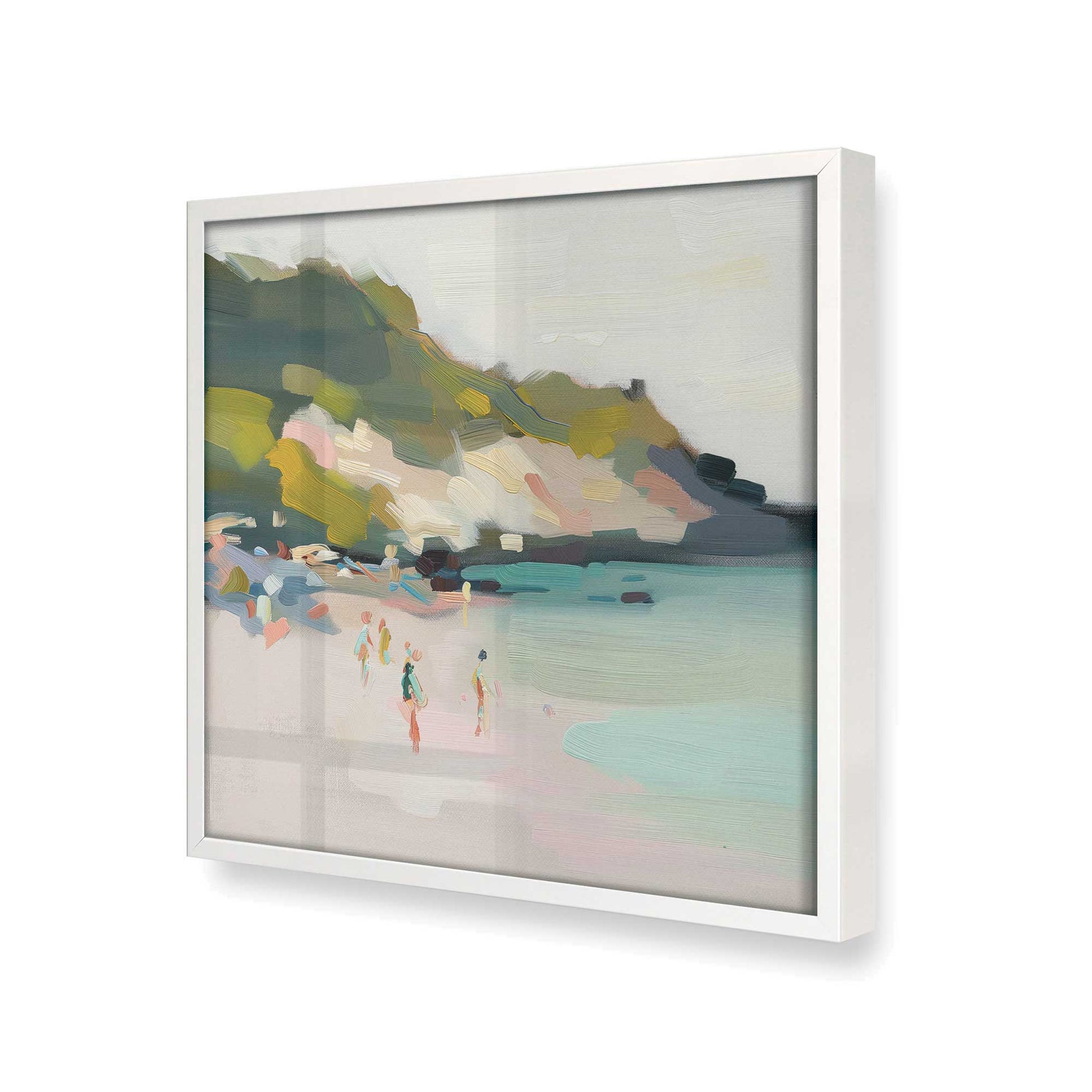 [Color:Opaque White], Picture of art in a Opaque White frame at an angle