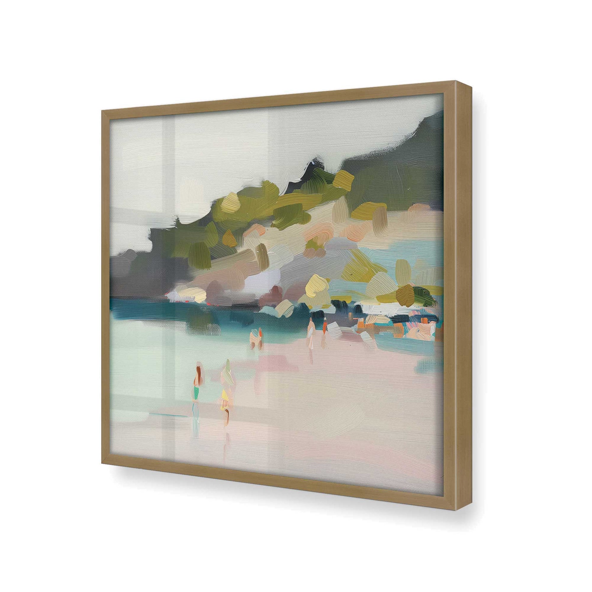 [Color:Brushed Gold], Picture of art in a Brushed Gold frame at an angle