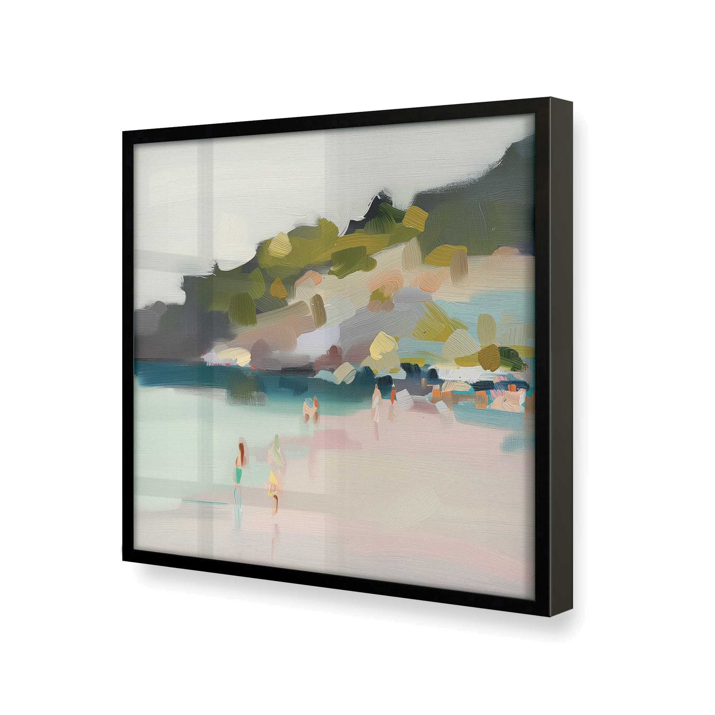 [Color:Satin Black], Picture of art in a Satin Black frame at an angle