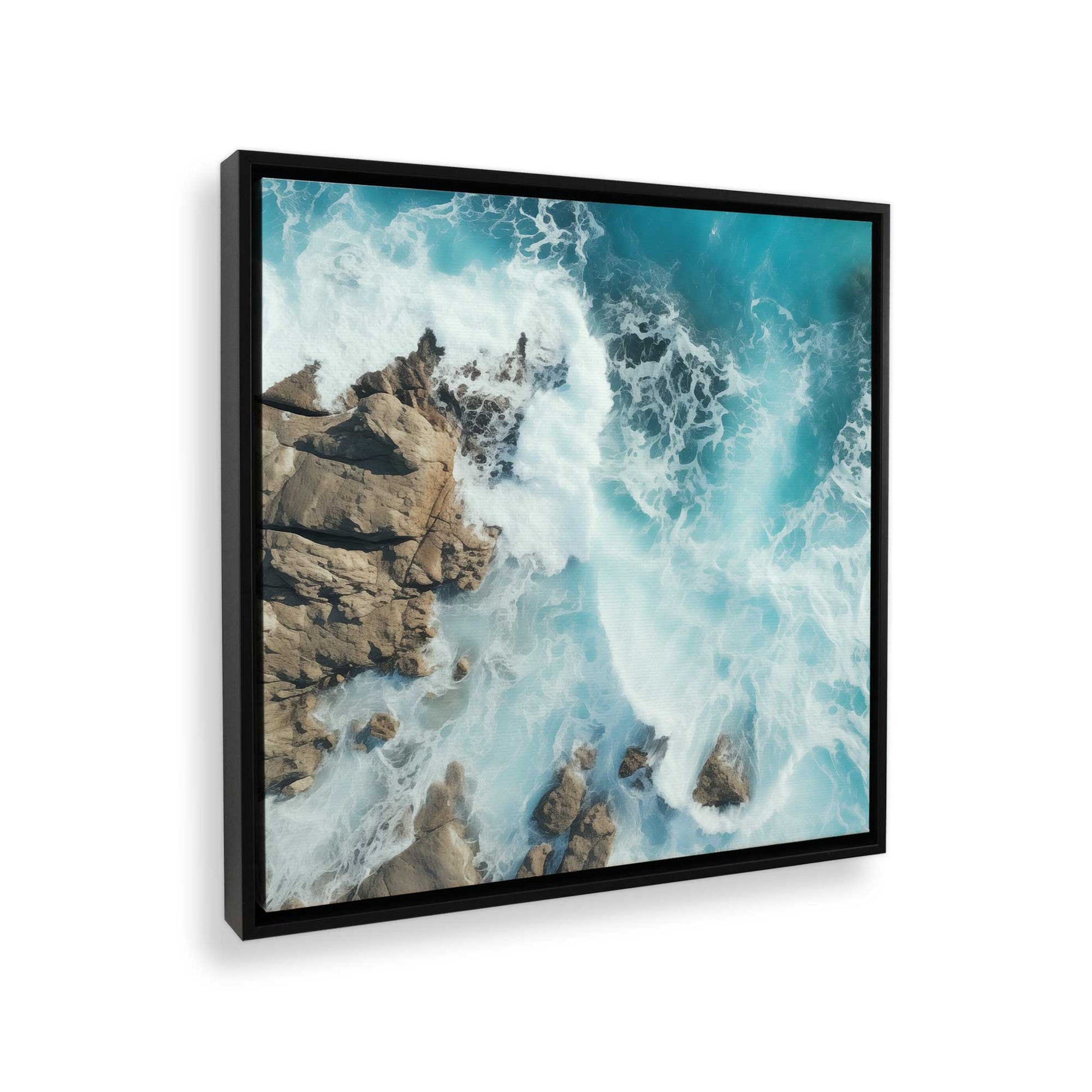 [Color:Satin Black], Picture of art in a Satin Black frame at an angle