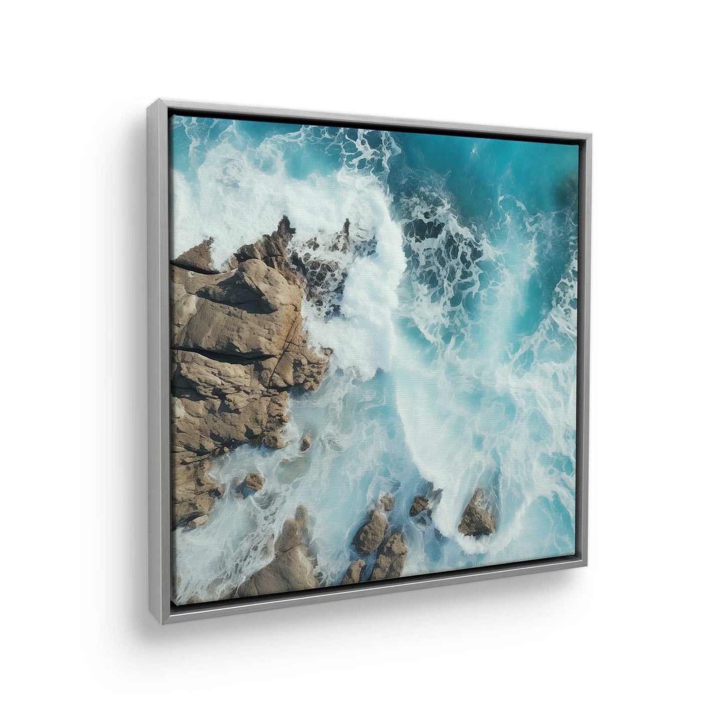 [Color:Polished Chrome], Picture of art in a Polished Chrome frame at an angle