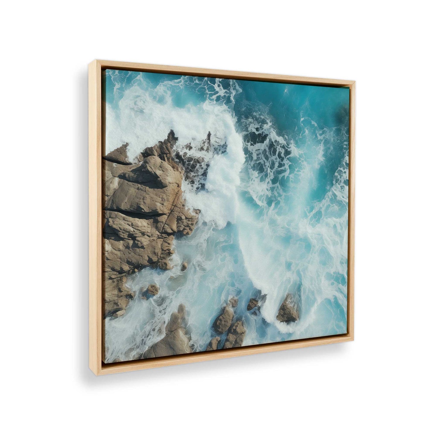 [Color:American Maple], Picture of art in a American Maple frame at an angle