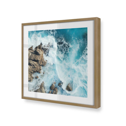 [Color:Brushed Gold], Picture of art in a Brushed Gold frame at an angle