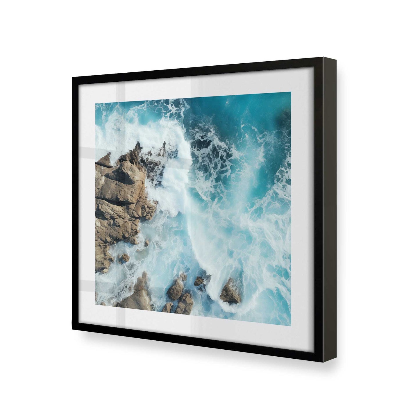 [Color:Satin Black], Picture of art in a Satin Black frame at an angle