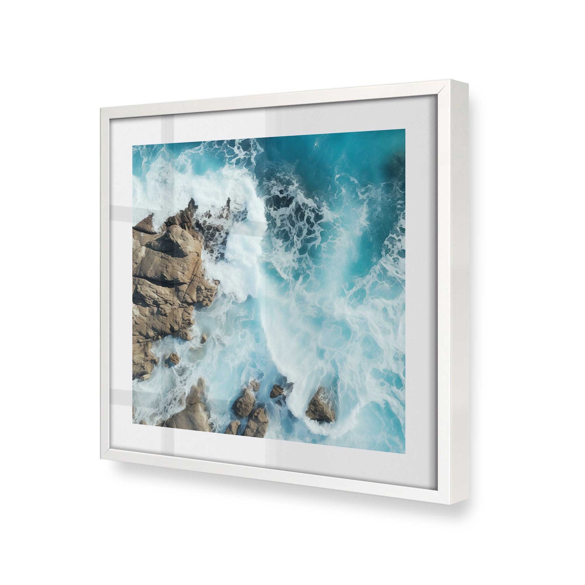 [Color:Opaque White], Picture of art in a Opaque White frame at an angle