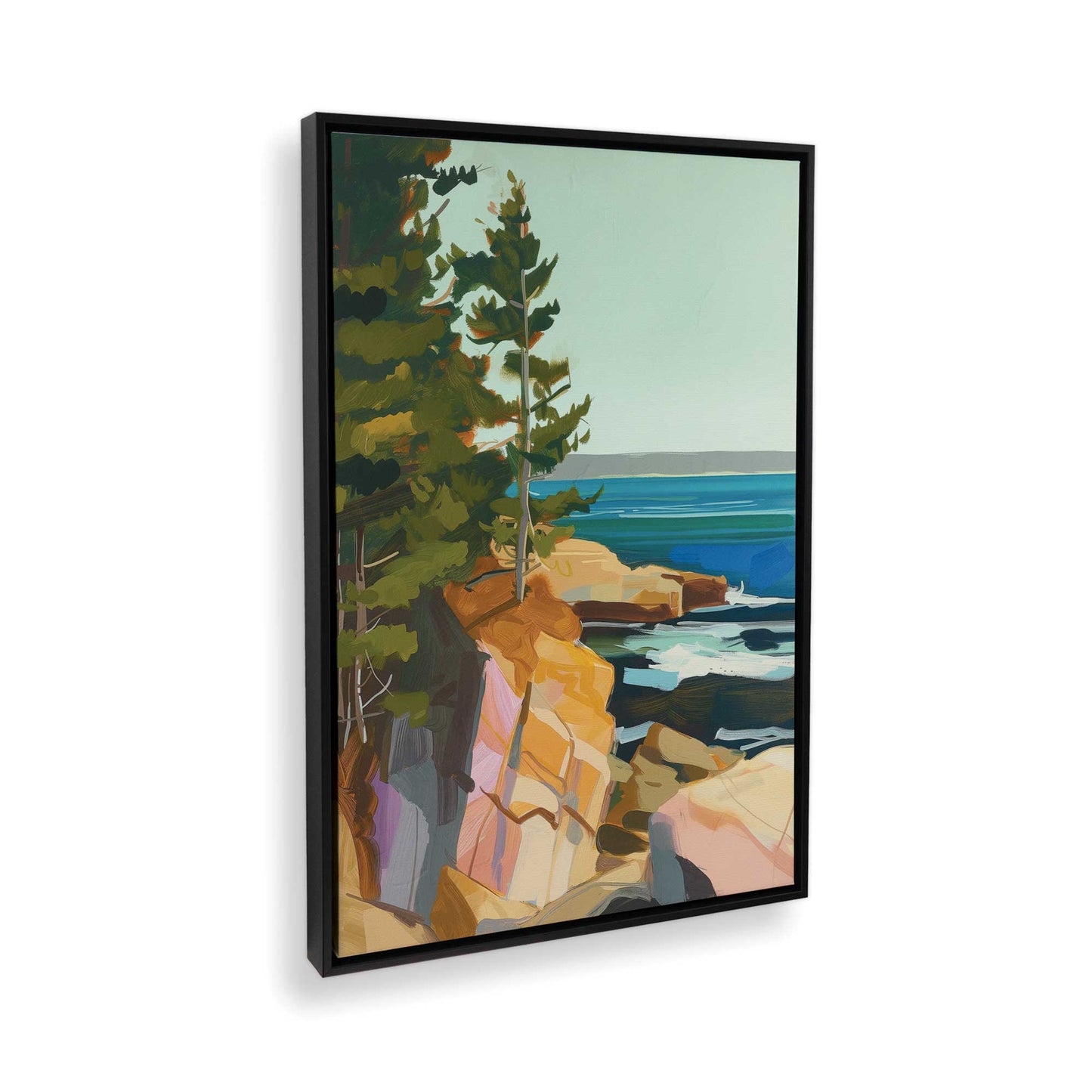 [Color:Satin Black], Picture of art in a Satin Black frame at an angle