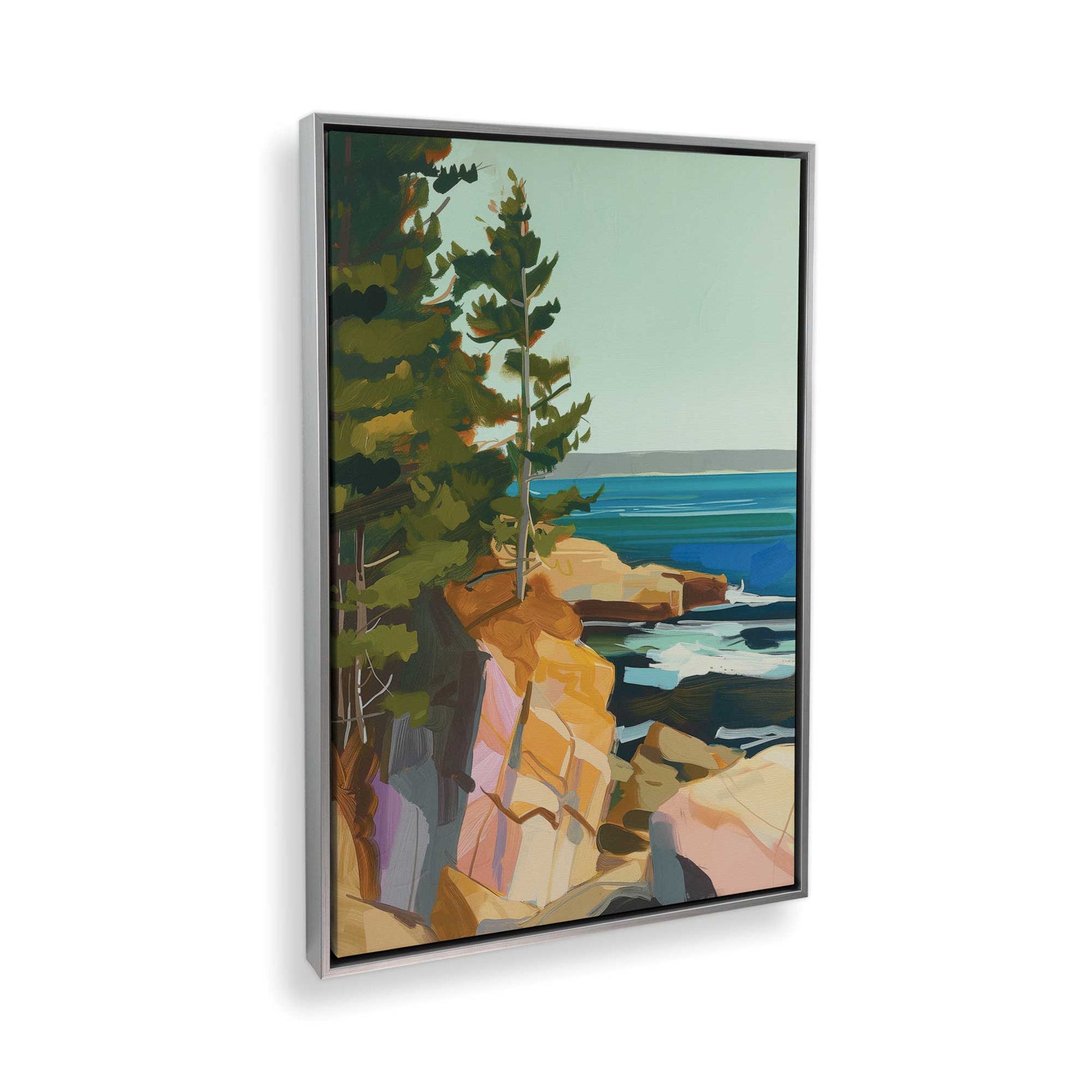 [Color:Polished Chrome], Picture of art in a Polished Chrome frame at an angle