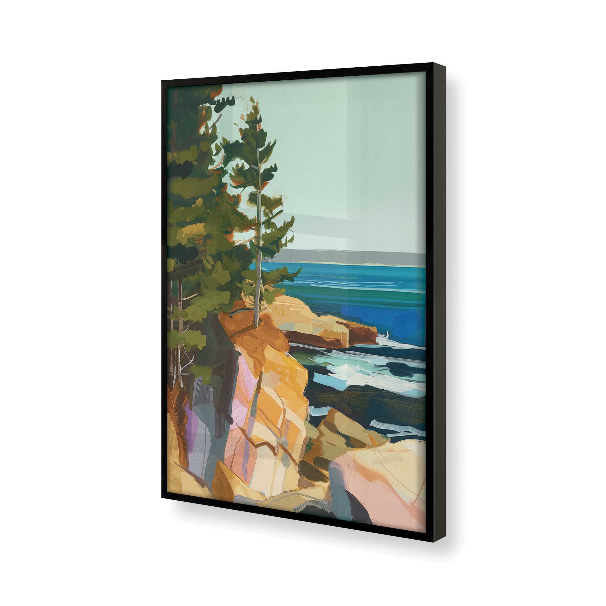 [Color:Satin Black], Picture of art in a Satin Black frame at an angle