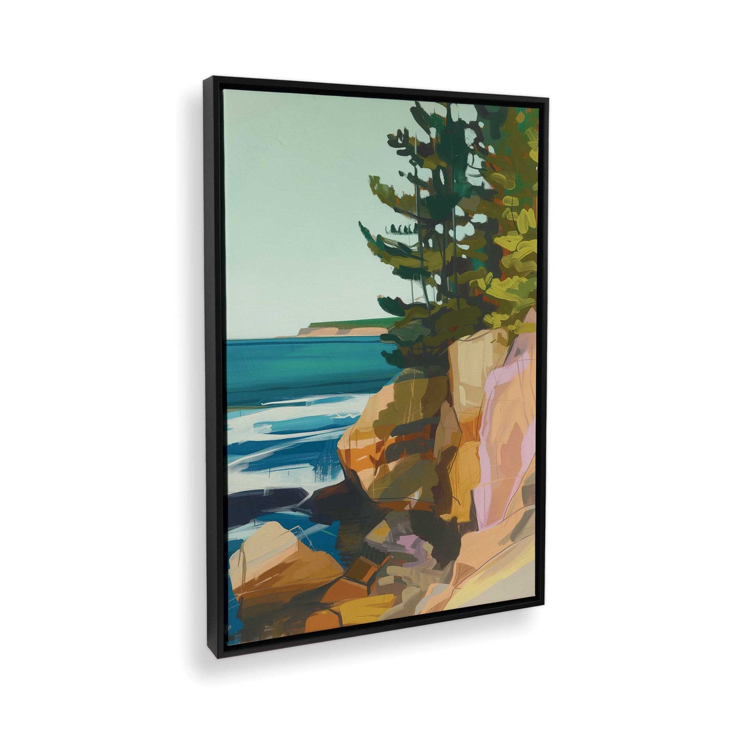 [Color:Satin Black], Picture of art in a Satin Black frame at an angle