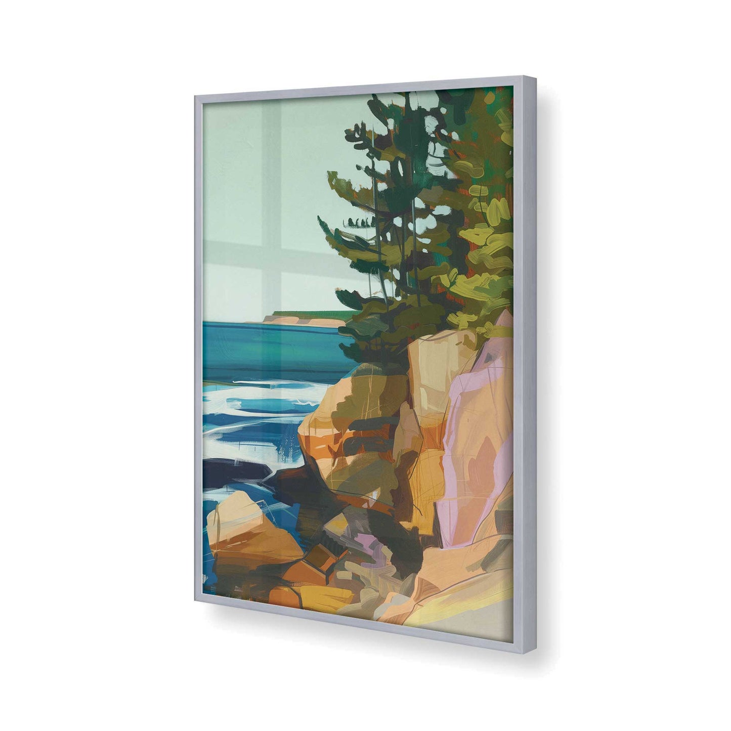 [Color:Polished Chrome], Picture of art in a Polished Chrome frame at an angle