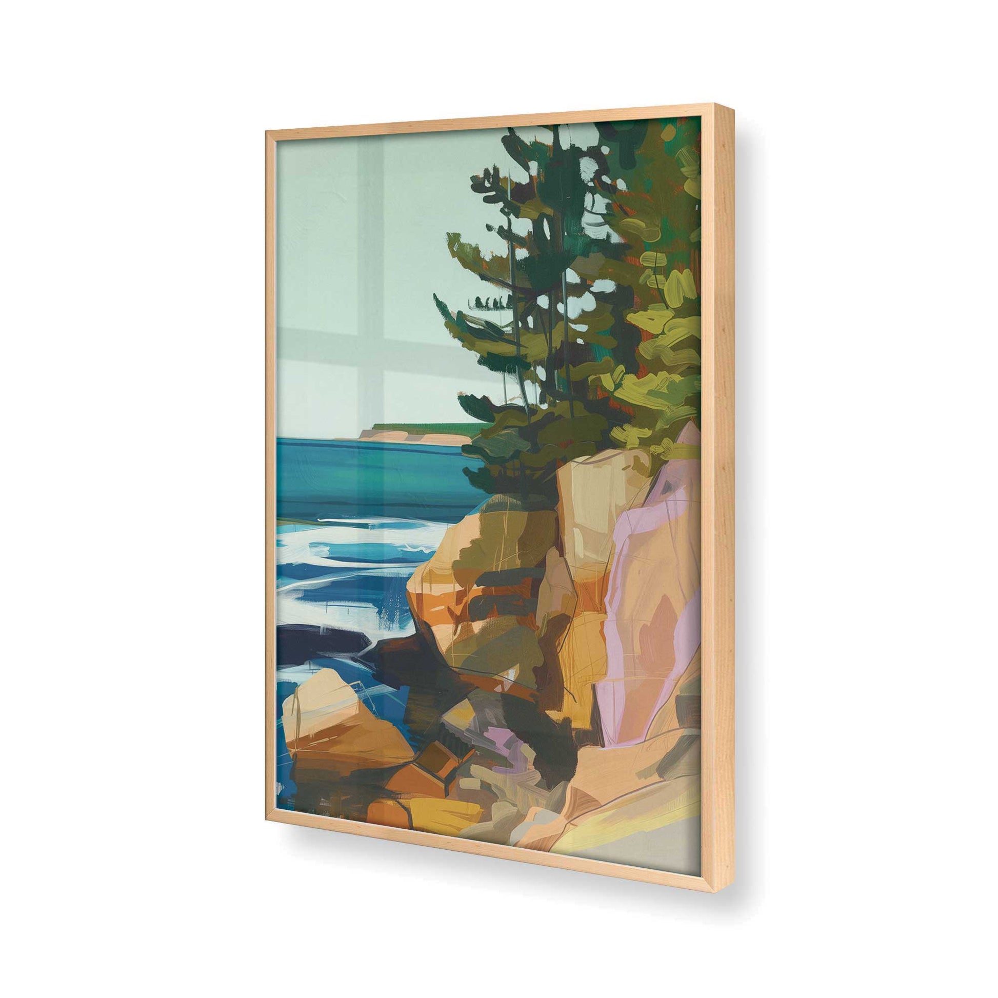 [Color:Raw Maple], Picture of art in a Raw Maple frame at an angle