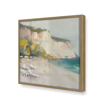 [Color:Brushed Gold], Picture of art in a Brushed Gold frame at an angle