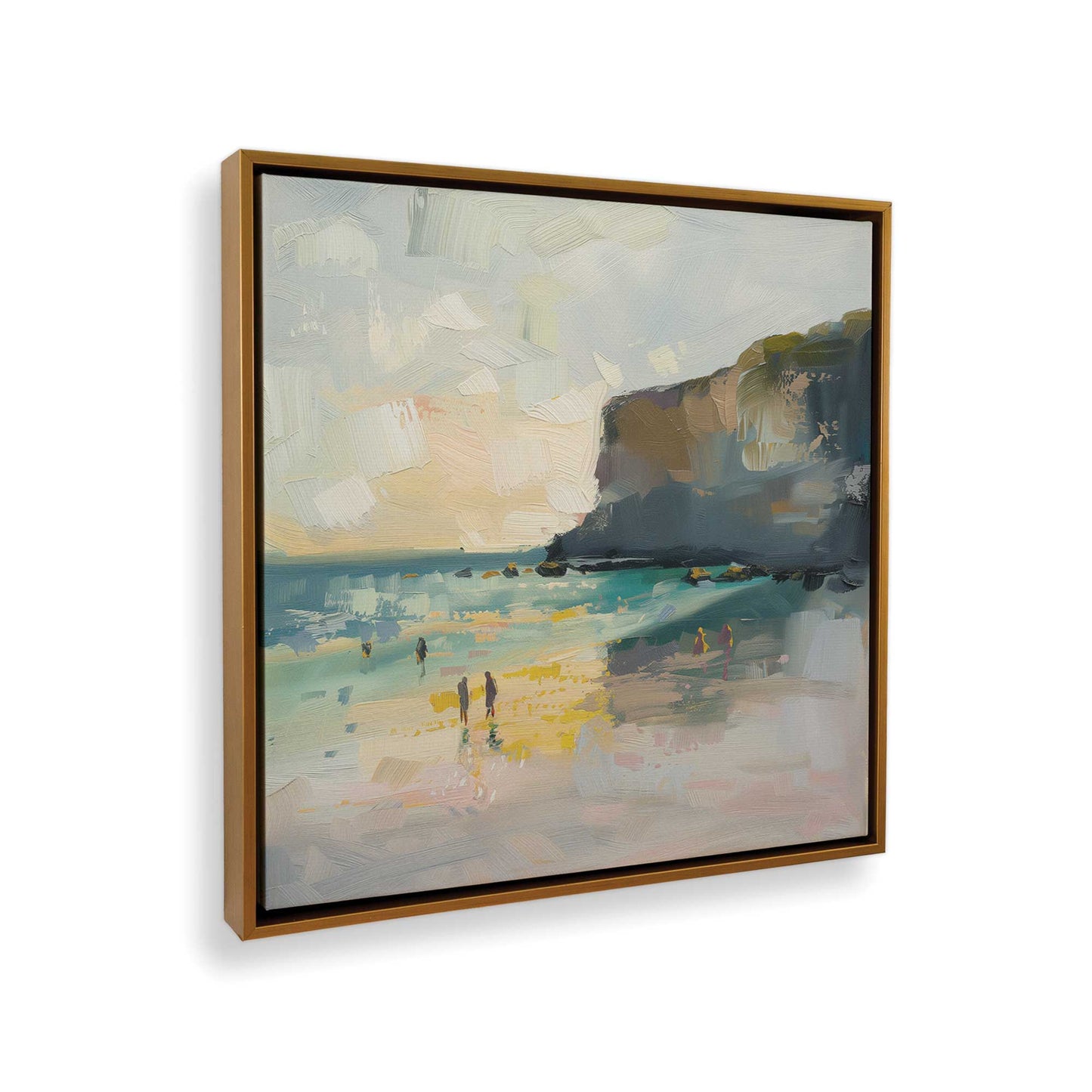 [Color:Polished Gold], Picture of art in a Polished Gold frame at an angle