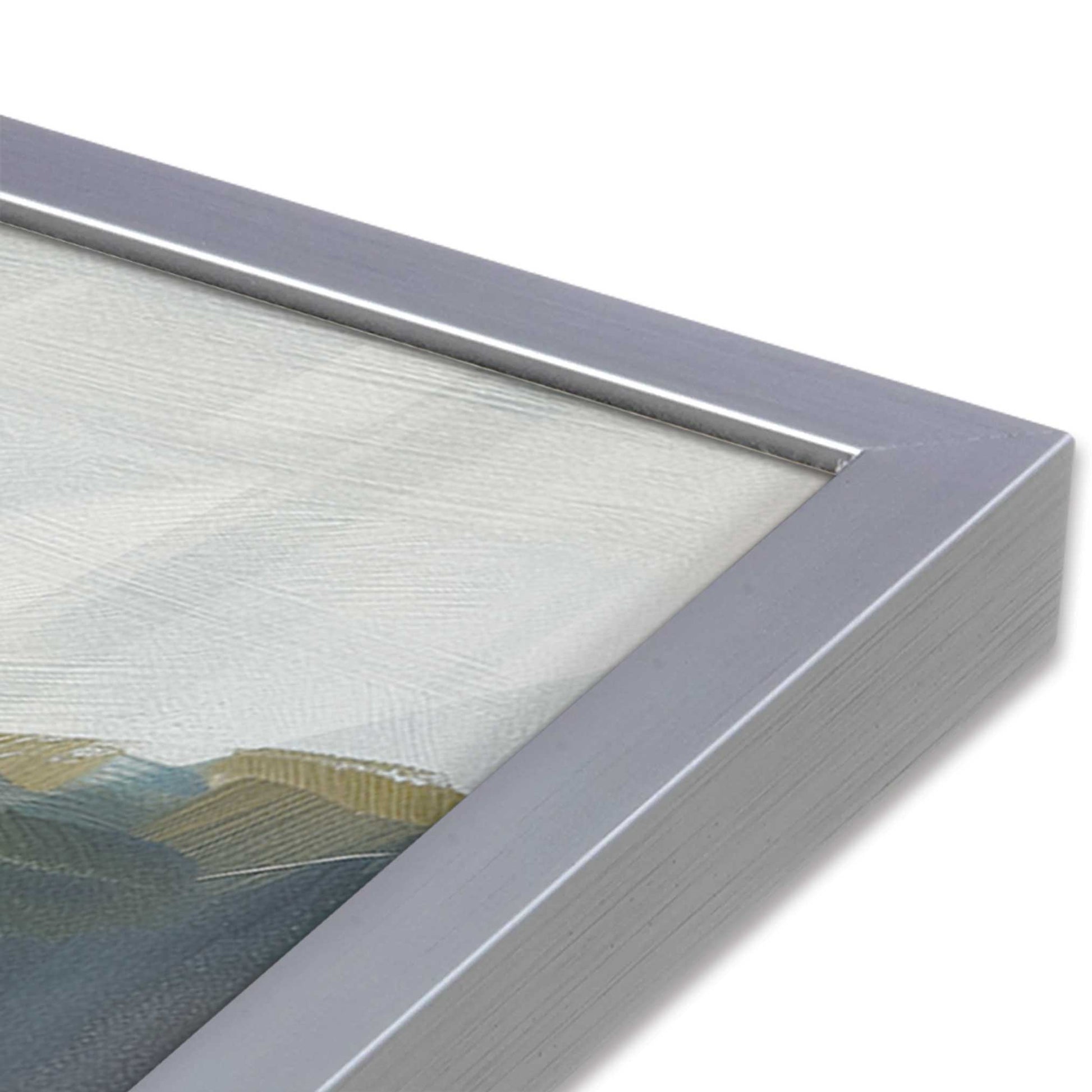 [Color:Polished Chrome], Picture of art in a Polished Chrome frame of the corner