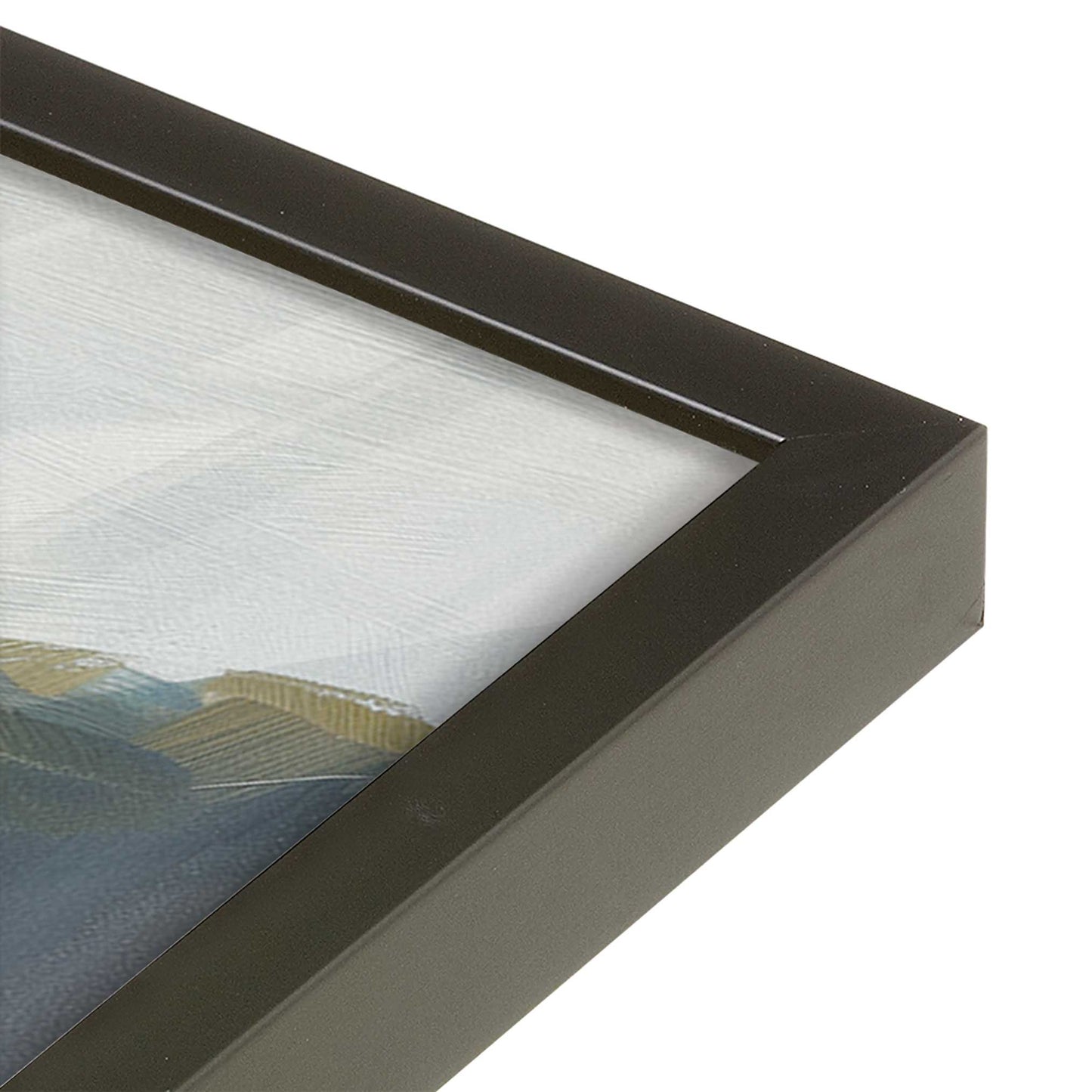 [Color:Satin Black], Picture of art in a Satin Black frame of the corner