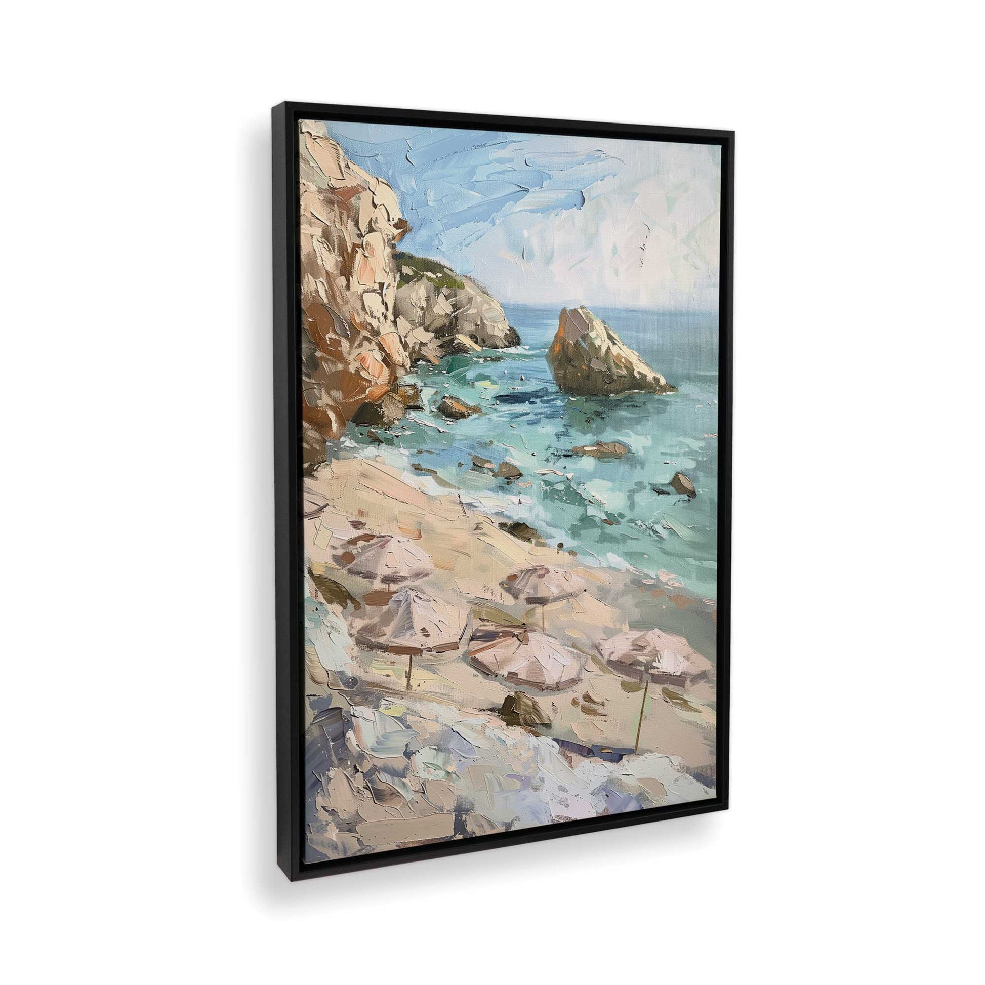 [Color:Satin Black], Picture of art in a Satin Black frame at an angle