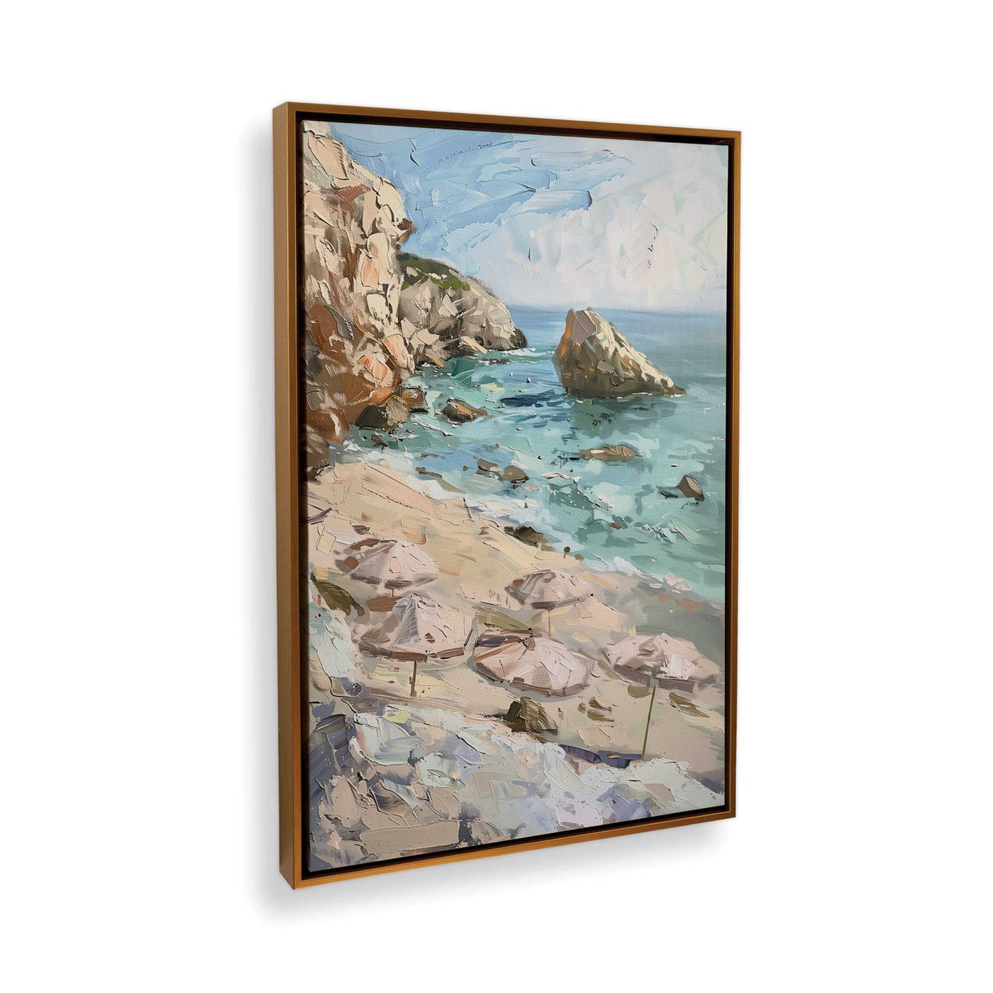 [Color:Polished Gold], Picture of art in a Polished Gold frame at an angle